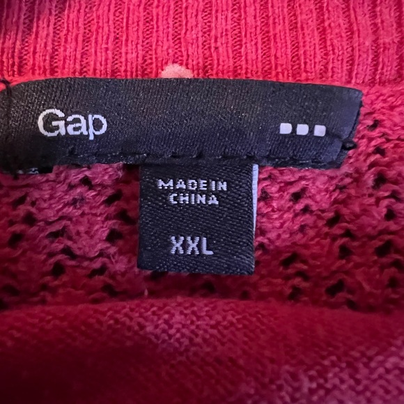 GAP salmon pink 3/4 thin sweater w/pocket XXL - Picture 3 of 4